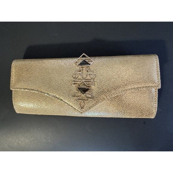 Kate Landry Evening Formal Party Gold Jewel Clutch Purse With Chain - Picture 2 of 13